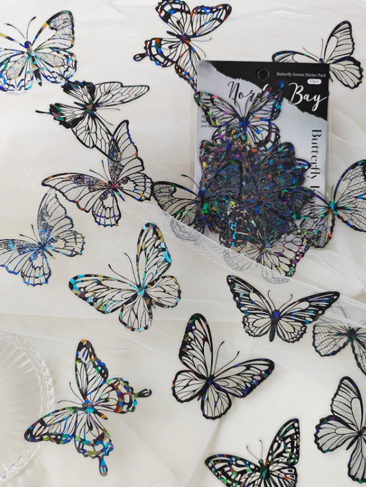 20pcs Black Butterfly & Shell