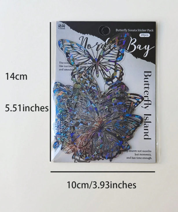 20pcs Black Butterfly & Shell