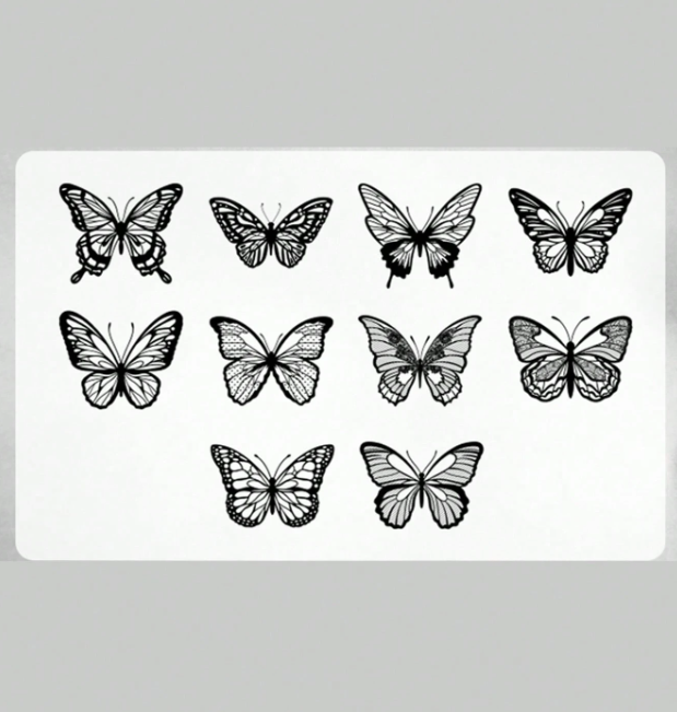 20pcs Black Butterfly & Shell
