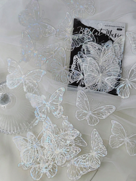 20pcs White Butterfly & Shell