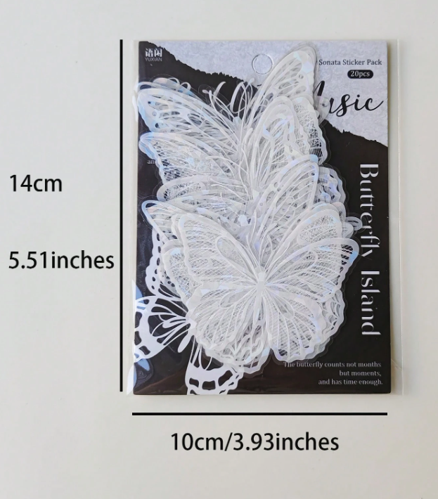 20pcs White Butterfly & Shell