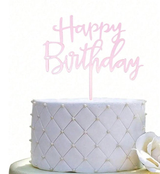 Rose Gold - Happy Birthday Cake Topper