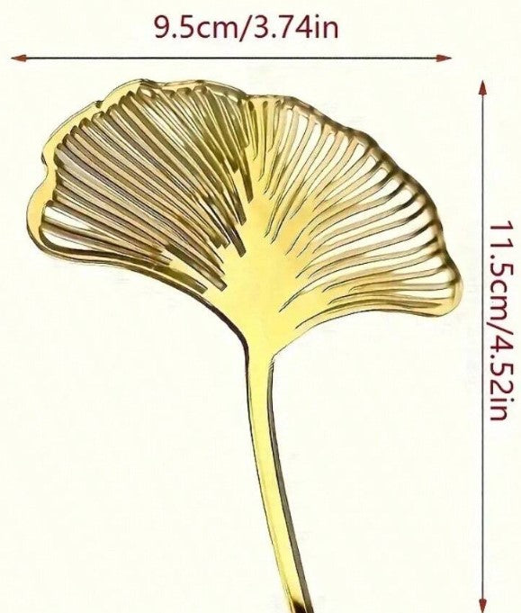 5pcs Acrylic Golden Ginkgo Leaves Cake Topper
