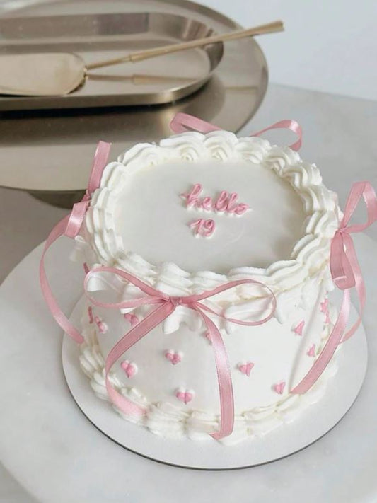 Pink Bow Cake Decoration
