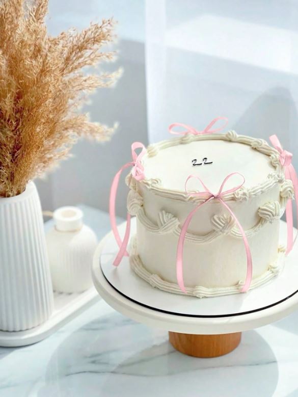 Pink Bow Cake Decoration