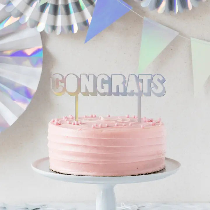 Congrats Cake Topper - Holographic