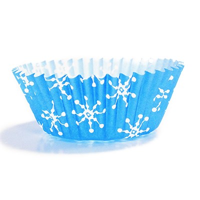 Paper Baking Cases - Mini, Snowflakes Pk/100