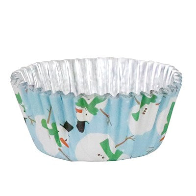Christmas Foil-lined Cupcake Cases - Snowman (Pack of 30)