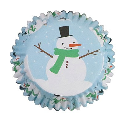Christmas Foil-lined Cupcake Cases - Snowman (Pack of 30)