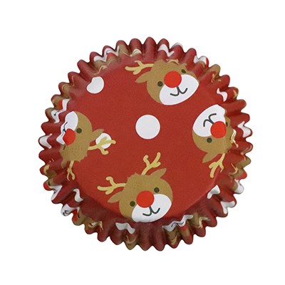 Christmas Foil-lined Cupcake Cases - Reindeer (Pack of 30)