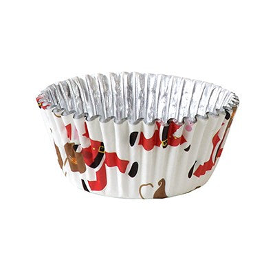 Christmas Foil-lined Cupcake Cases - Santa & Sleigh (Pack of 30)