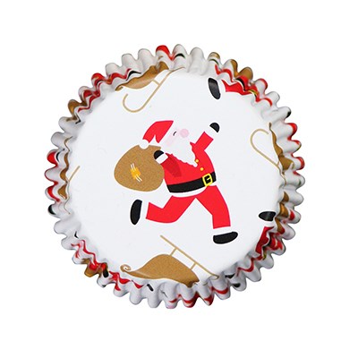 Christmas Foil-lined Cupcake Cases - Santa & Sleigh (Pack of 30)