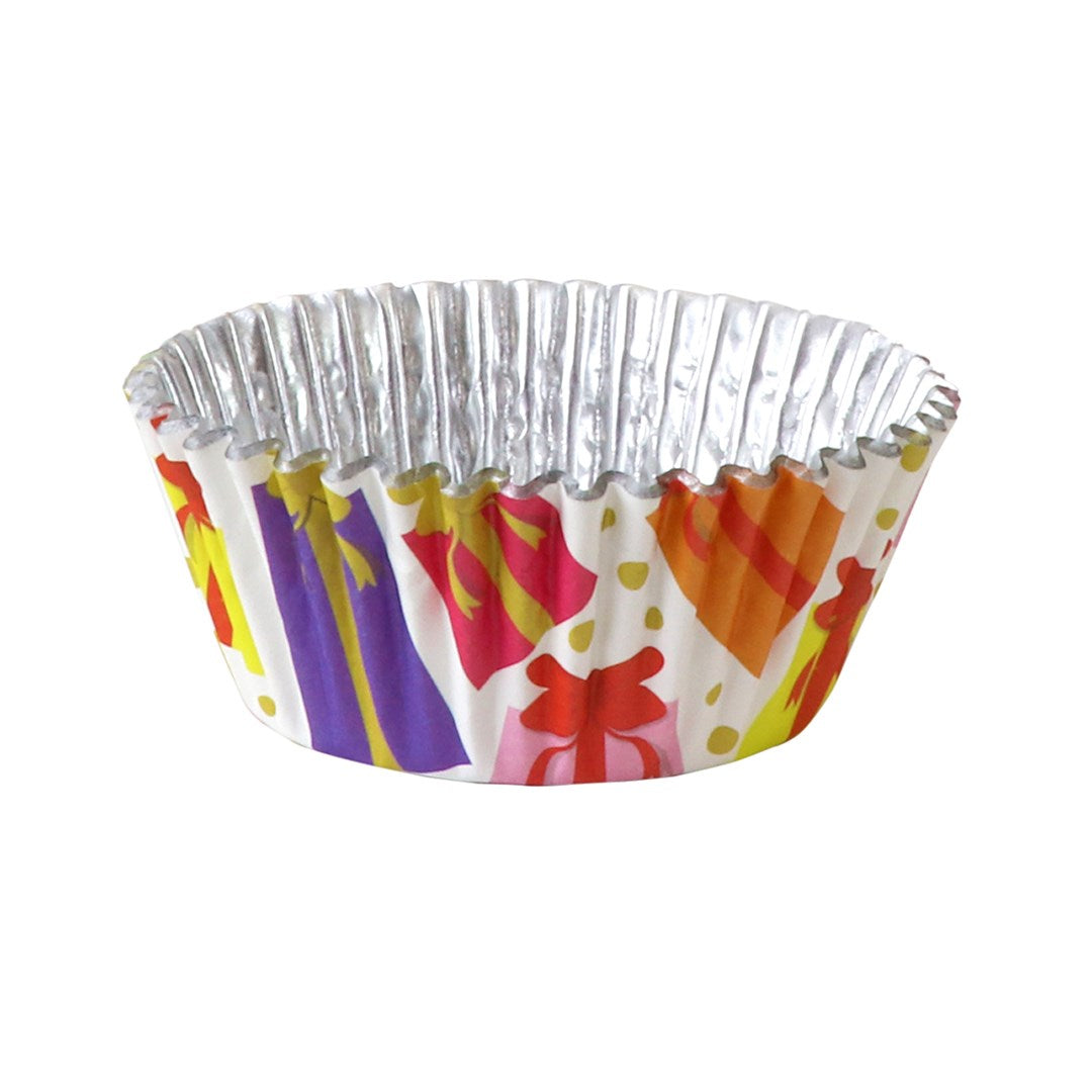 Christmas Foil-lined Cupcake Cases - Wrapped Presents (Pack of 30)