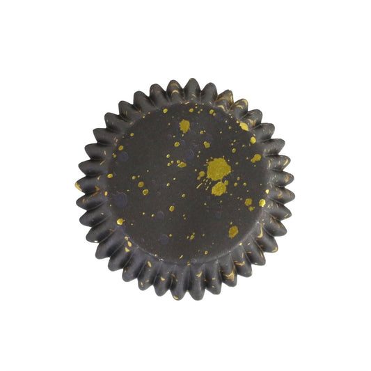 Cupcake Cases Foil Lined – Black,Blue & Gold Flecks Pk/30