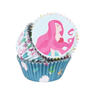 Cupcake Cases Foil Lined - Mermaid Set of 3, Pk/60