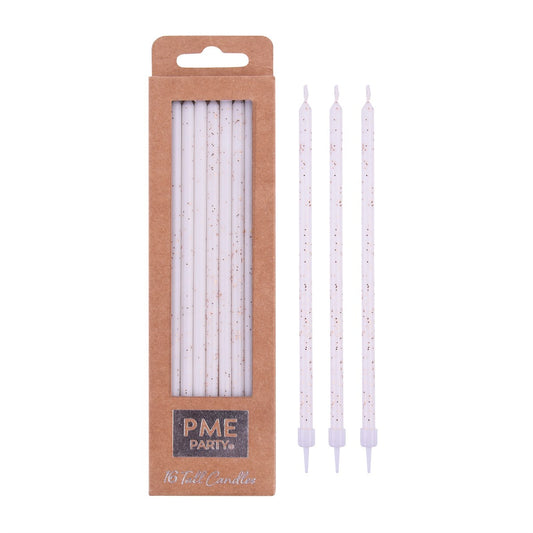 White with Gold Glitter Extra Tall with Holders