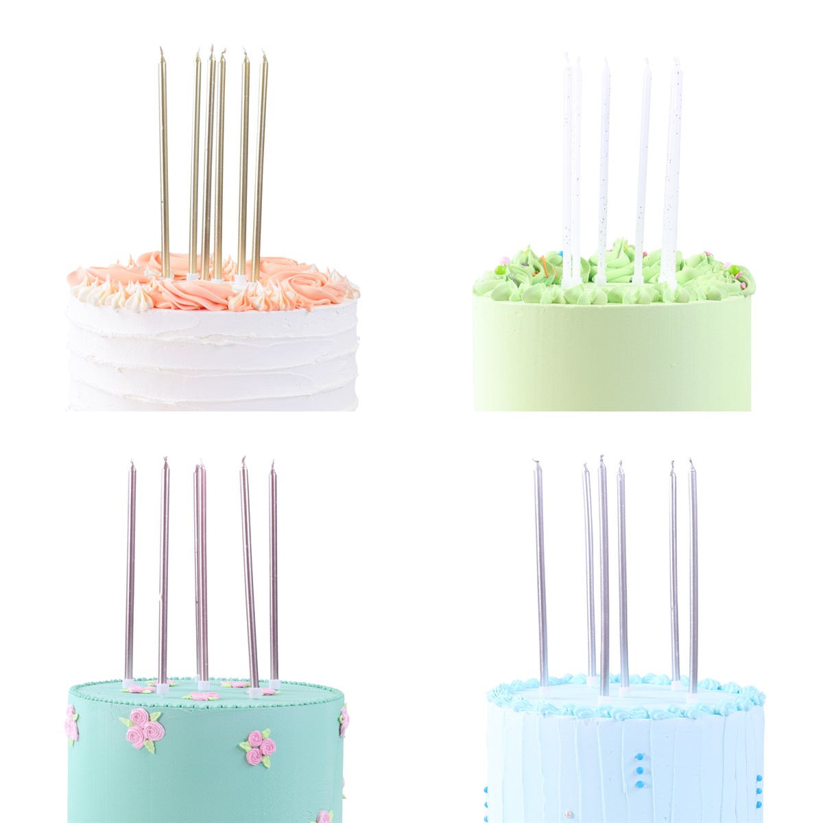 Mixed Assortment Metallic Candles with Holders