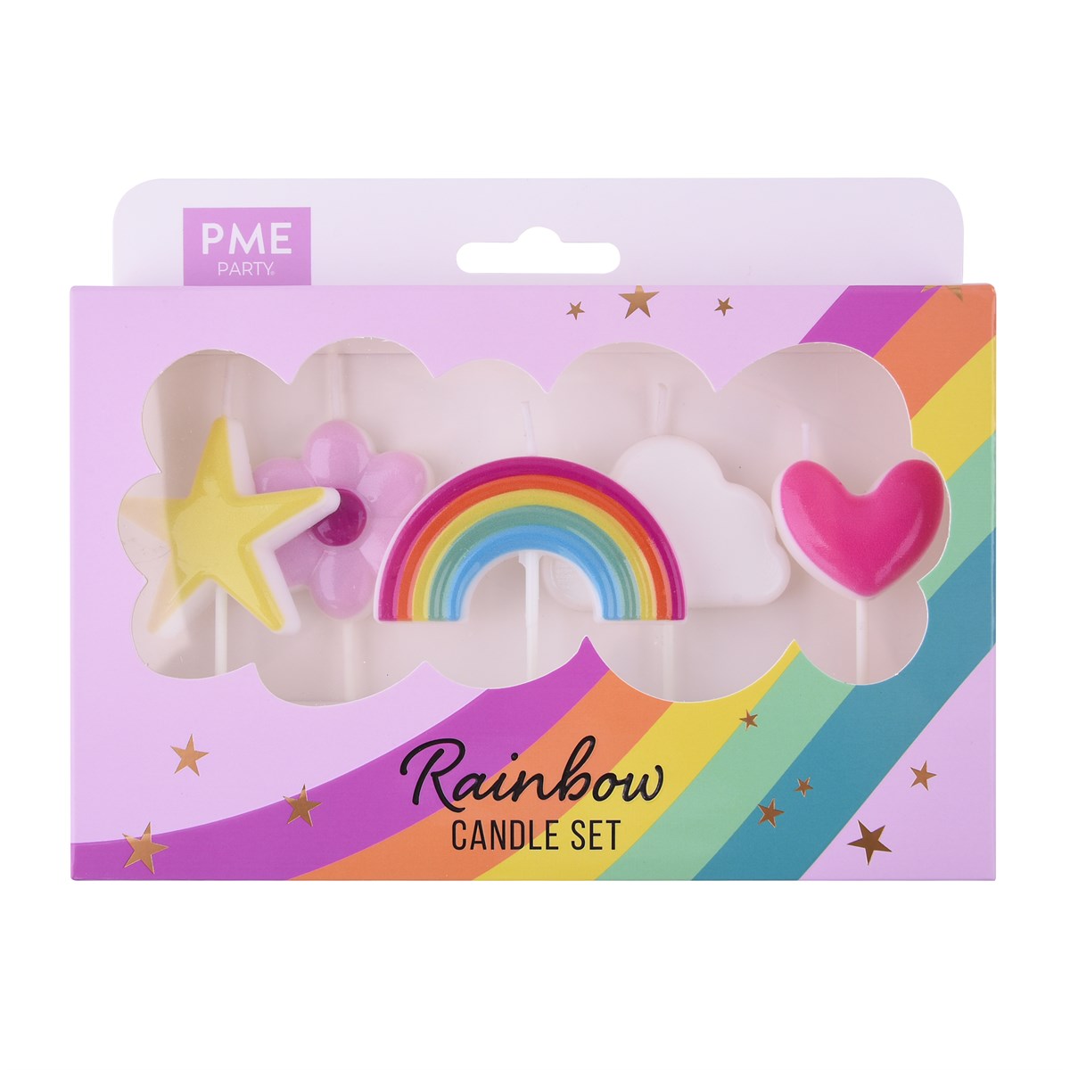 Candle Set of 5 - Rainbow