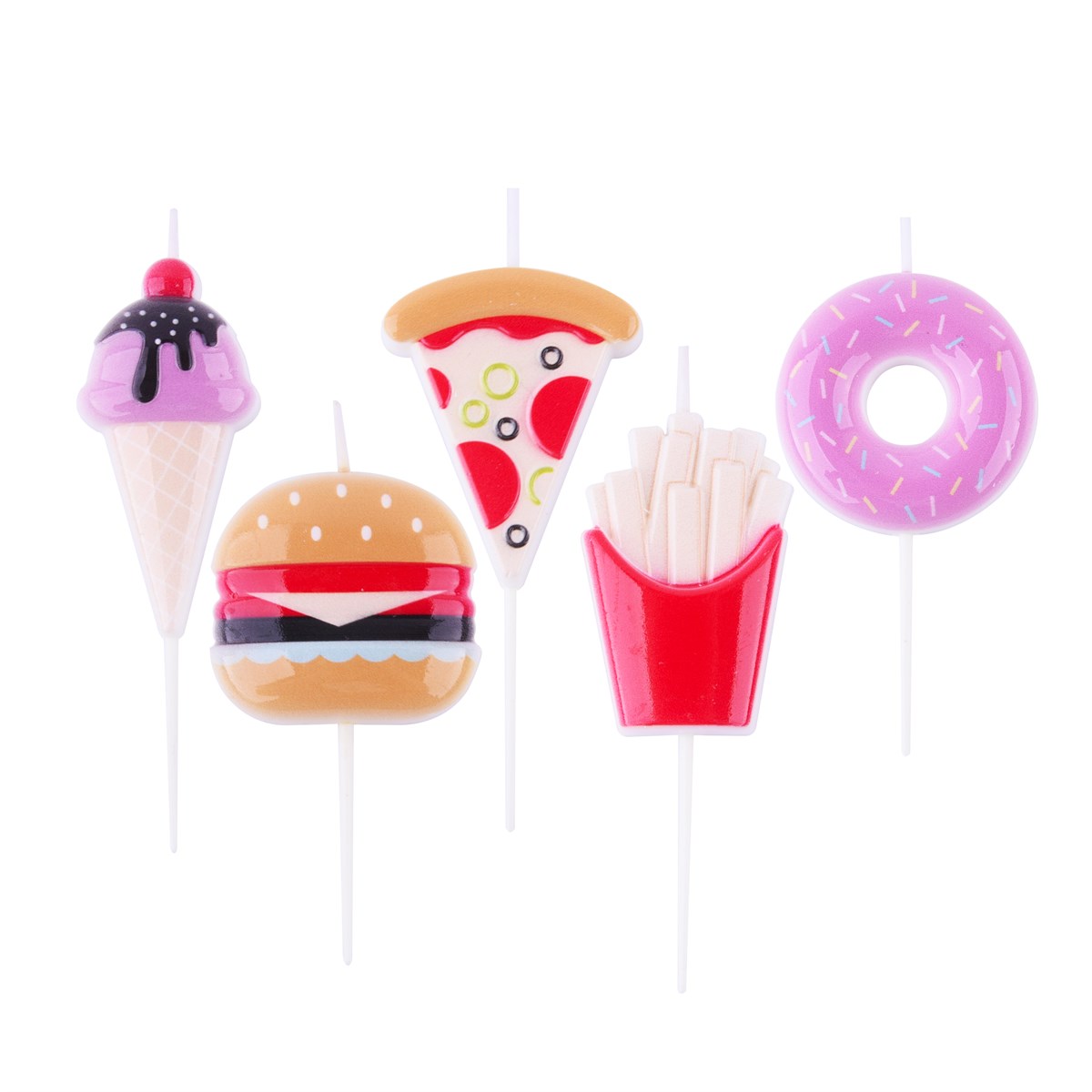 Party Food Set of 5 Candles