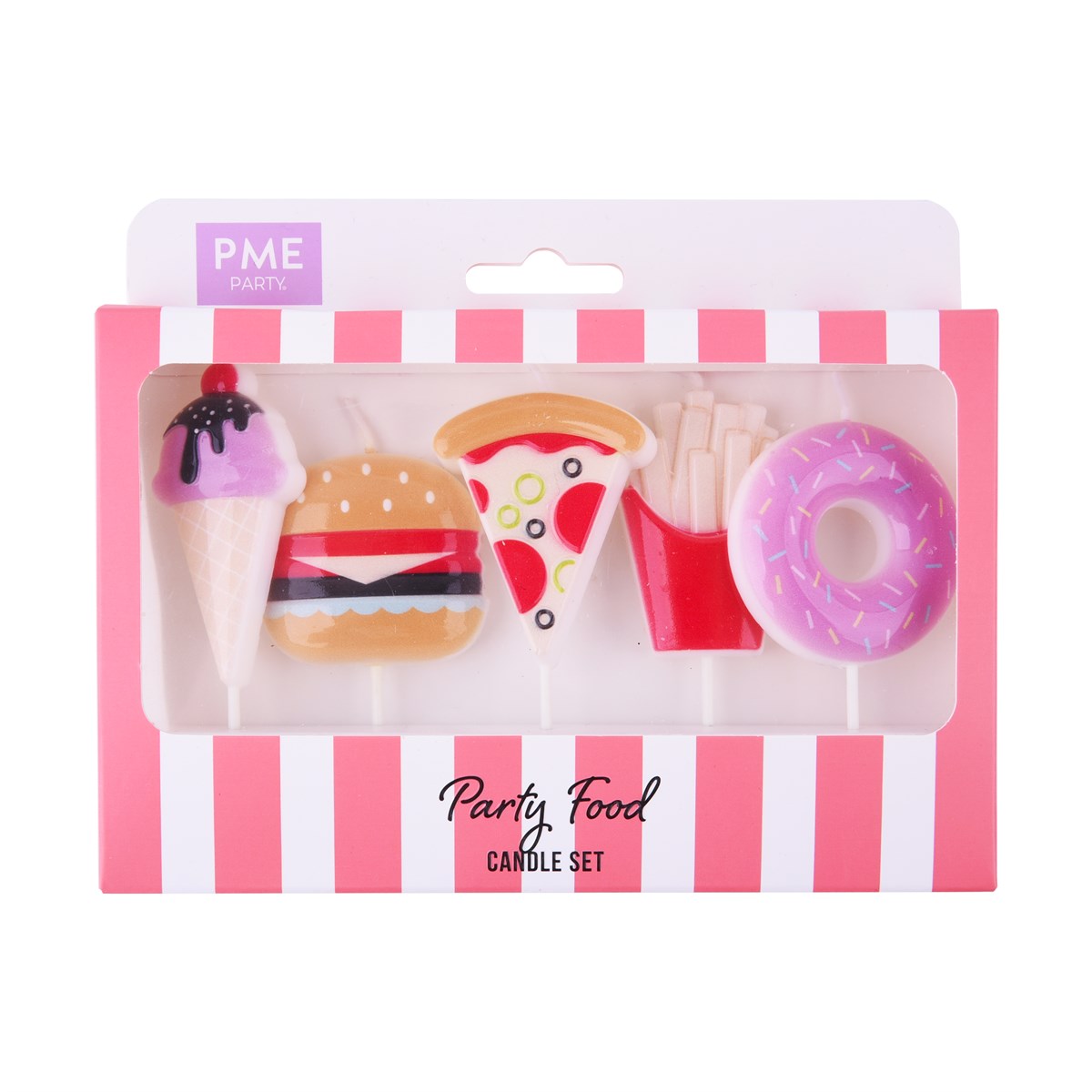 Party Food Set of 5 Candles