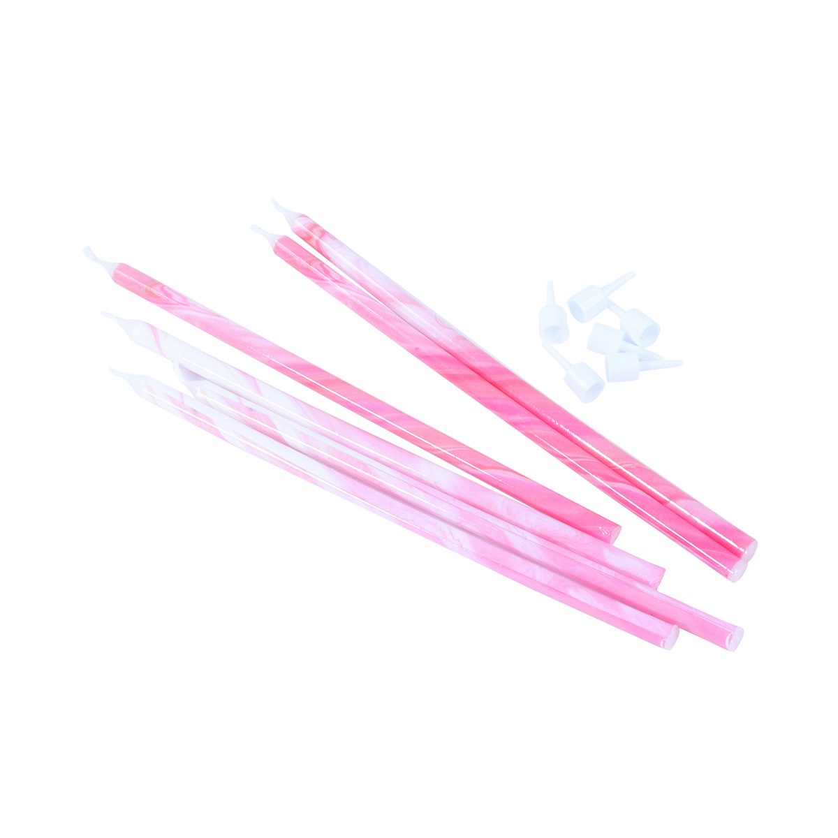 Candles Tall - Pink Marble Pk/6