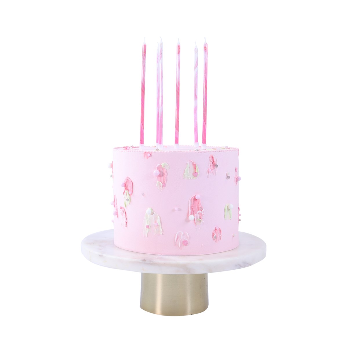 Candles Tall - Pink Marble Pk/6