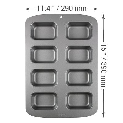 Non Stick - 8 Cup Mini Oblong Cake Pan (39 x 29 x 3.8cm / 15 x 11.4 x 1.5”)