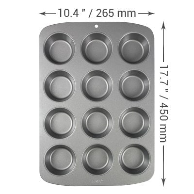 Non Stick - 12 Cup Muffin Pan (45 x 26.5 x 5cm / 17.7 x 10.4 x 2”)