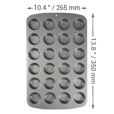 Non Stick - 24 Cup Mini Muffin Pan (35 x 26.5 x 2cm / 13.8 x 10.4 x 0.8”)