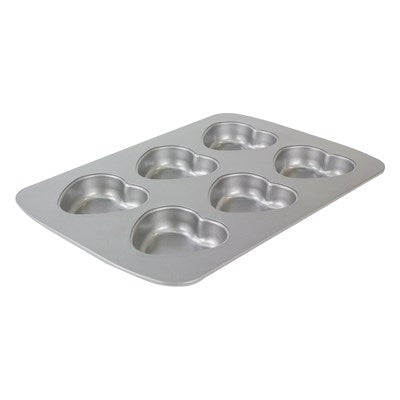 Non Stick - 6 Cup Heart Pan (37.3 x 26.1mm / 14.7 x 10.3")