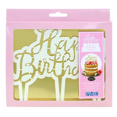 Happy Birthday Script- Cake Topper Cutter