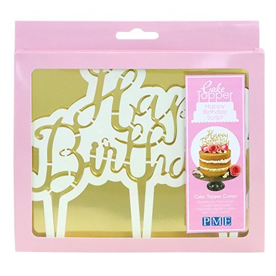 Happy Birthday Script- Cake Topper Cutter