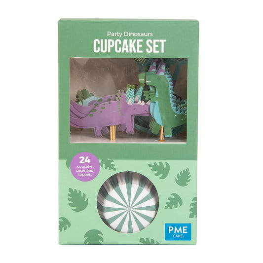 Cupcake Set - Party Dinosaurs (24 Cases And Toppers)
