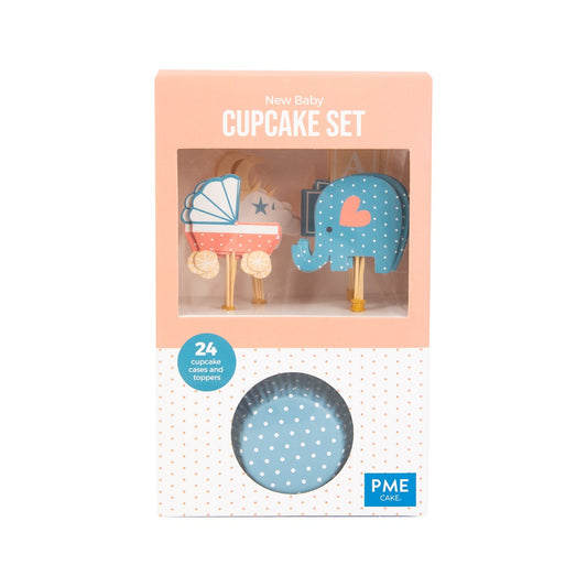 Cupcake Set - New Baby (24 Cases And Toppers)