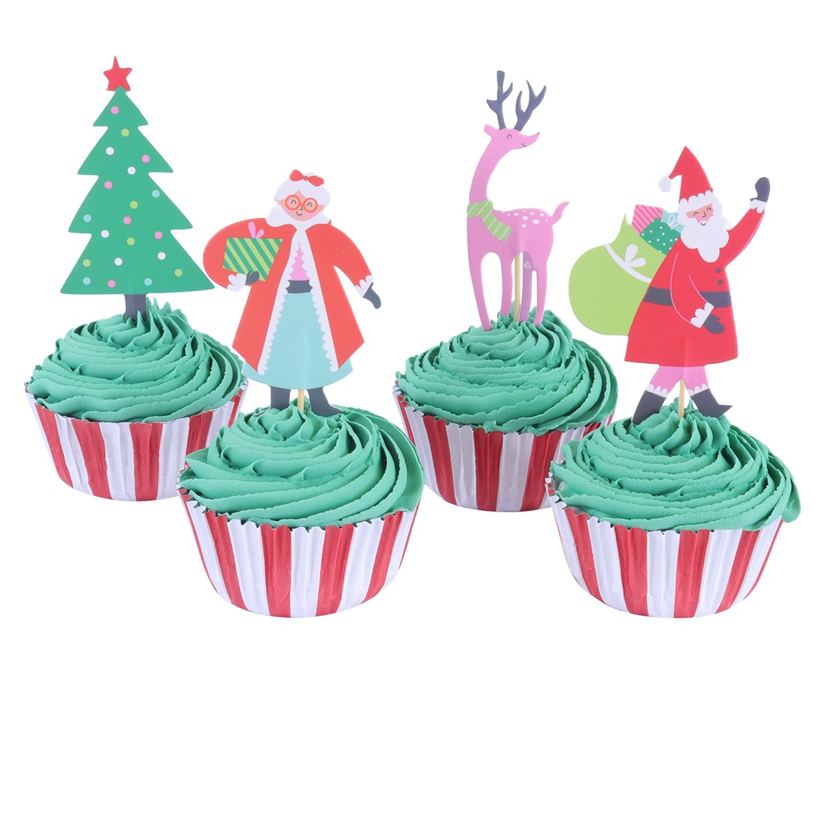 Cupcake Set - Santas Workshop (24 Cases And Toppers)