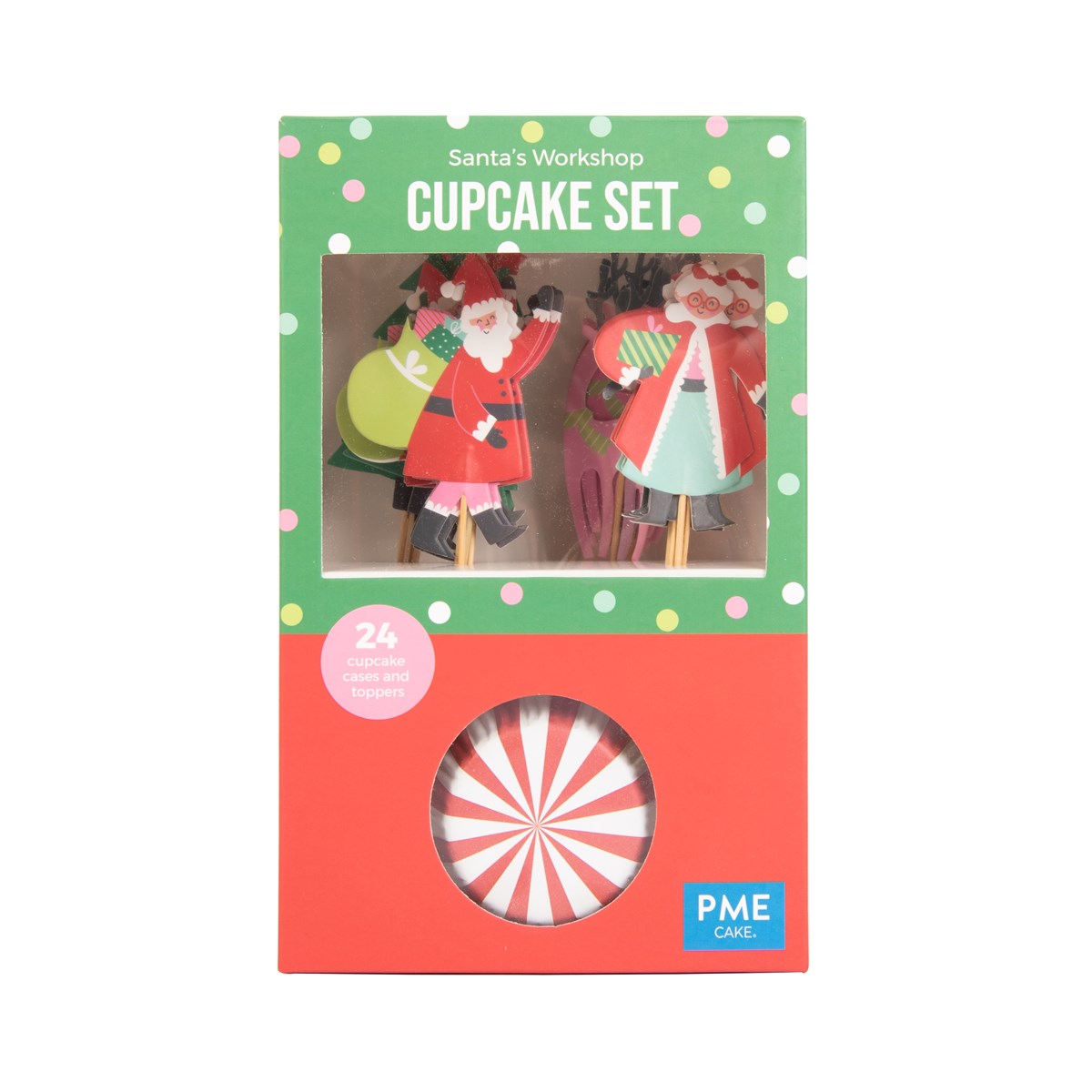 Cupcake Set - Santas Workshop (24 Cases And Toppers)