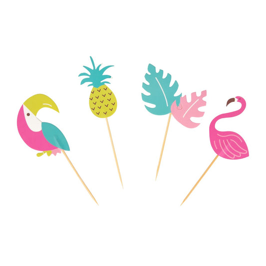 Cupcake Set - Tropical (24 Cases And Toppers)