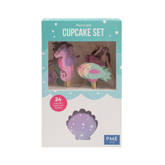 Cupcake Set - Mermaid (24 Cases And Toppers)