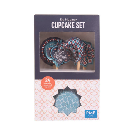Cupcake Set - Eid Mubarak (24 Cases And Toppers)
