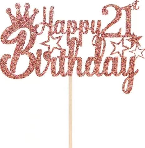 Happy 21st Birthday Cake Topper