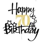 Happy 70th Birthday Cake Topper
