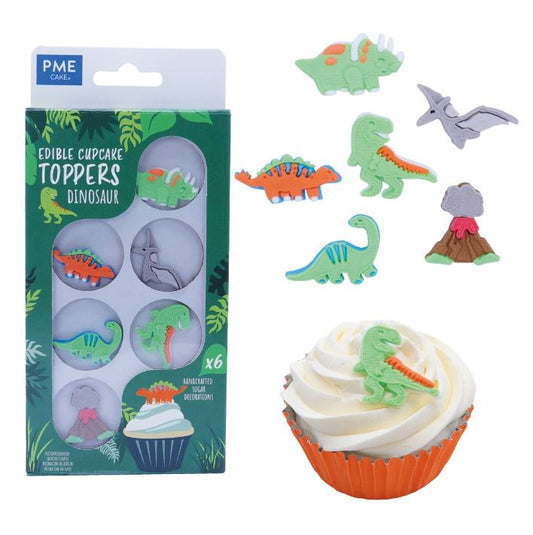 Edible Cupcake Toppers, Dinosaur, Pk/6
