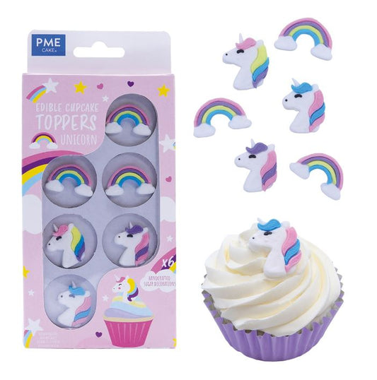 Edible Cupcake Toppers, Fantasy Unicorn, Pk/6