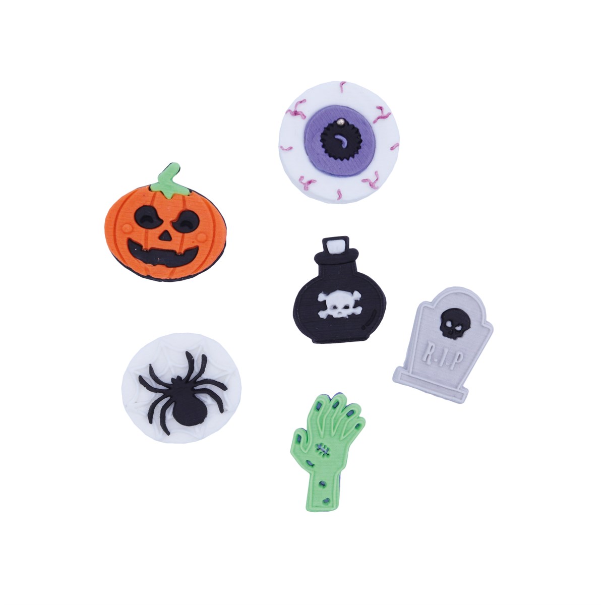 Halloween Edible Cupcake Topper Decorations, Set of 6