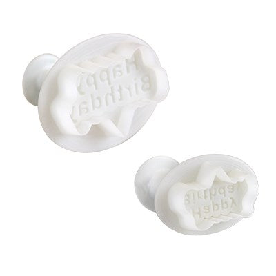 Novelty Plunger Cutter - M/L Happy Birthday Set of 2