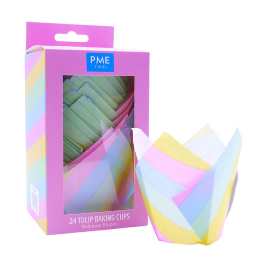 Tulip Muffin Cases – Rainbow Stripes Pk/24