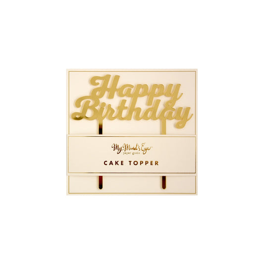 Gold Script Happy Birthday