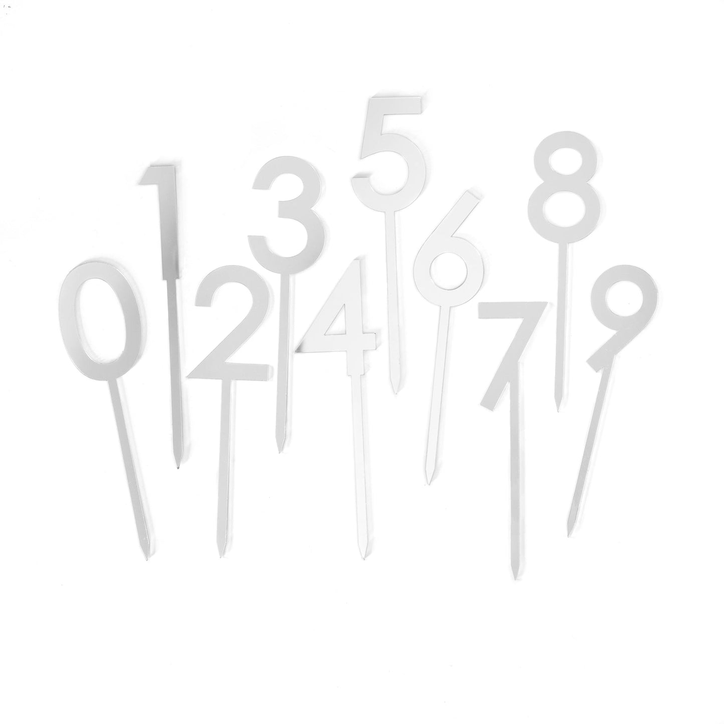 Silver Acrylic Number Pick