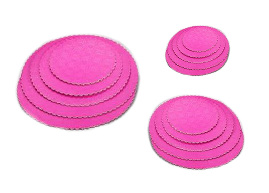 Scalloped Edge Cake Circles - Pink