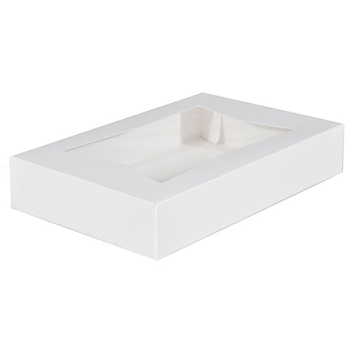 12" x 8" x 2.25" White Auto-Popup Window Bakery Box